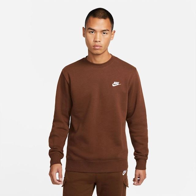 Nike Sweatshirt Nsw Club Crew - Brown/white | BV2662-259 | FOOTY.COM