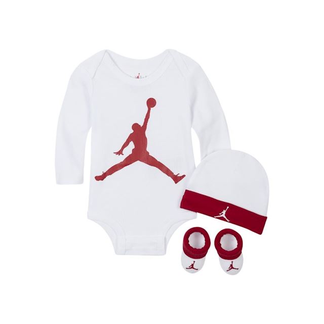 Nike Jordan Baby Bodysuit, Beanie and Booties Set - White | CT3072-100 ...