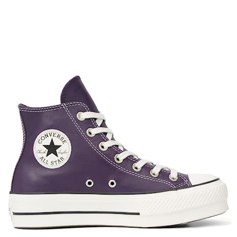 converse leather purple