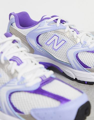 new balance 530 mesh trainers in white and lilac