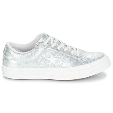 converse one star ox trainer in silver