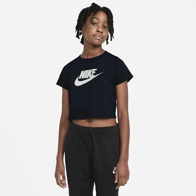 Nike Sportswear Older Kids' (Girls') Cropped T-Shirt - Black | DA6925 ...