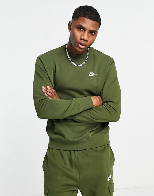 Nike Club crew neck sweatshirt in khaki-Green | BV2666-326 | FOOTY.COM