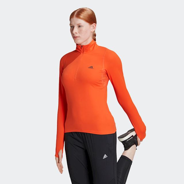 adidas Run Fast Half-Zip Long Sleeve Sweatshirt | HK9019 | FOOTY.COM