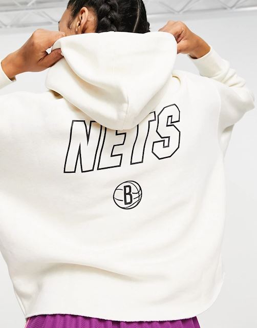 Nike Basketball NBA Brooklyn Nets cropped hoodie in grey DN9239027
