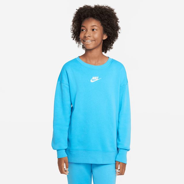 Nike Sportswear Club Fleece Older Kids' (Girls') Crew Sweatshirt - Blue | DD7473-416 | FOOTY.COM