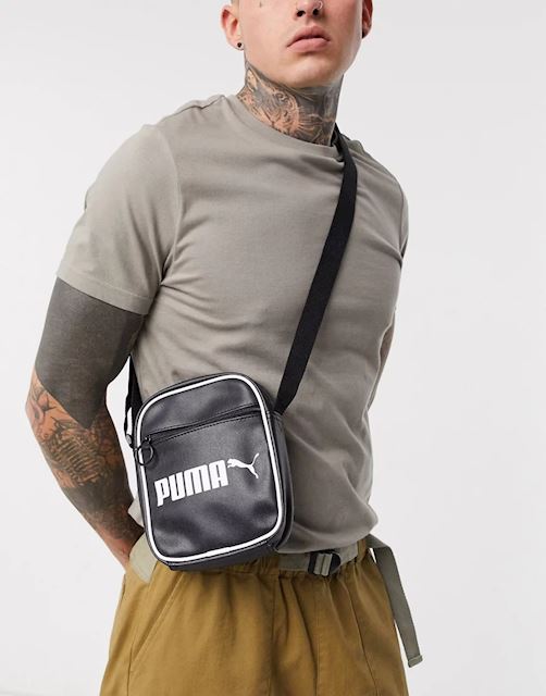 عروض حفاضات بامبرز Puma Campus Portable Retro flight bag in black عروض حفاضات بامبرز