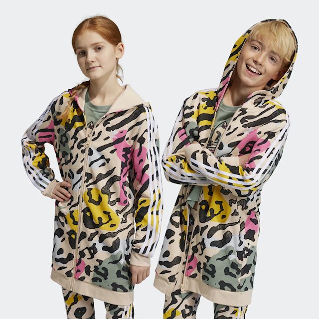 adidas Animal Print Elongated Zip Hoodie | IB8602 | FOOTY.COM