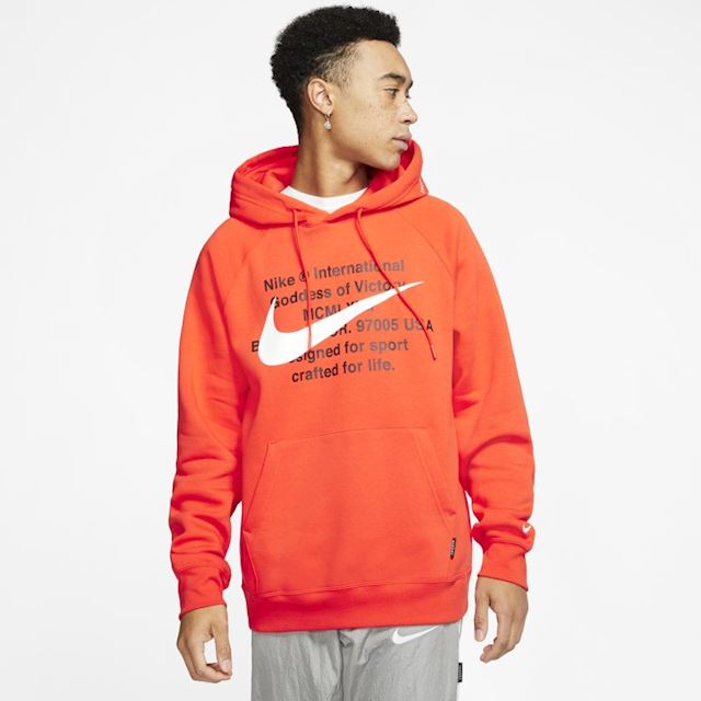 orange nike swoosh hoodie