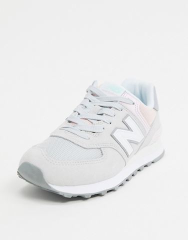 New Balance 574 Shoes - Linen Fog/Neo Mint/Ginger Pink | WL574SOT |  FOOTY.COM