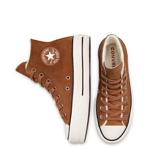brown cozy club platform chuck taylor all star