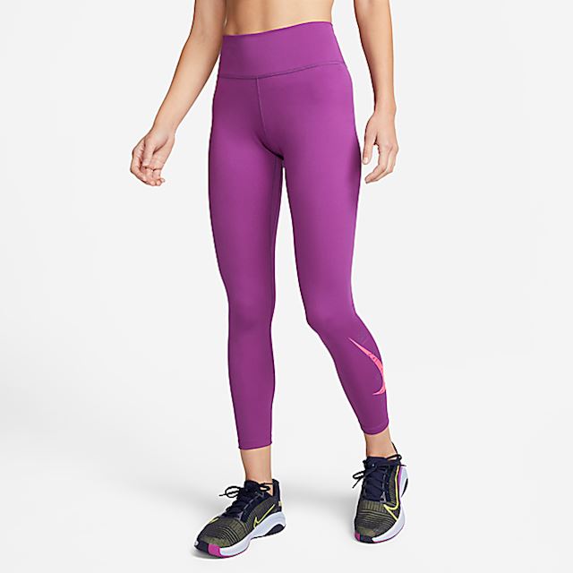 Nike One Women's Mid-Rise 7/8 Graphic Training Leggings - Purple ...