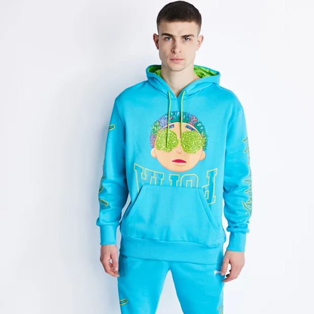Puma x Rick and Morty Over The Head Hoody - Men Hoodies - Blue - Cotton ...