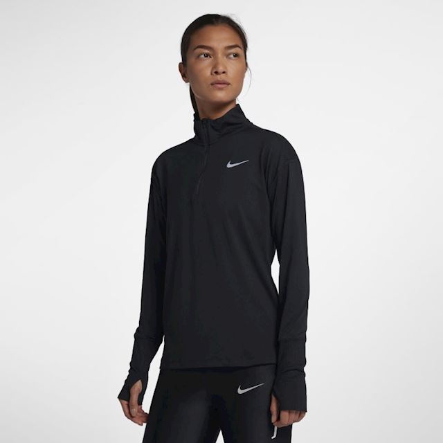 nike women's half zip running top black