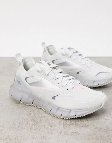 reebok running zig kinetica trainers in grey with glitter