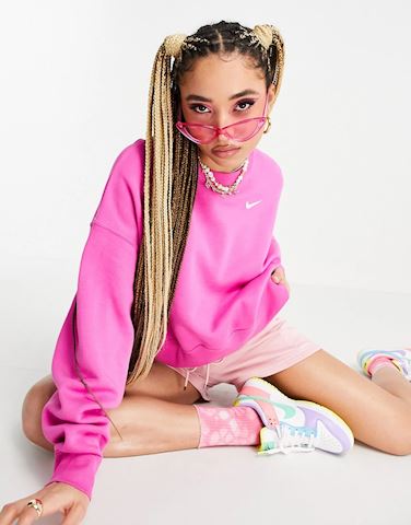 nike mini swoosh oversized boxy sweatshirt in yellow