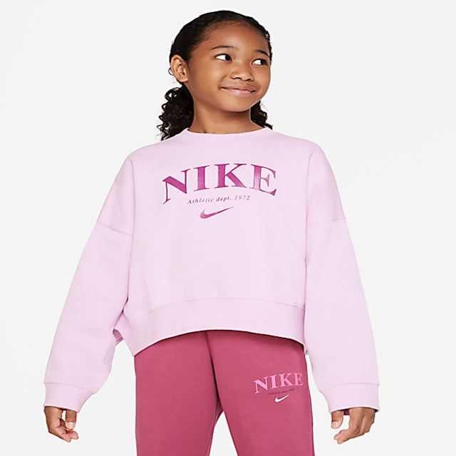 Nike Sportswear Trend Older Kids' (Girls') Fleece Sweatshirt - Pink ...
