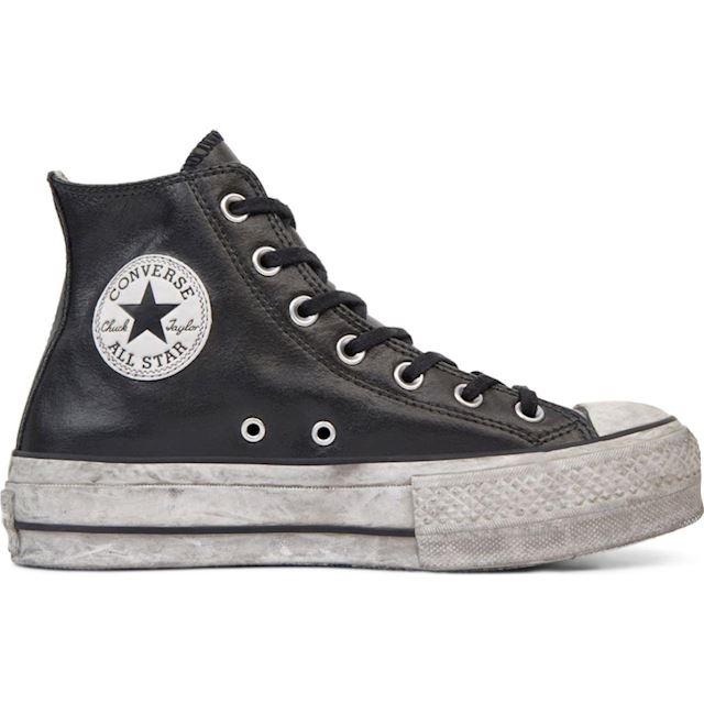 chuck taylor all star leather smoke platform low top