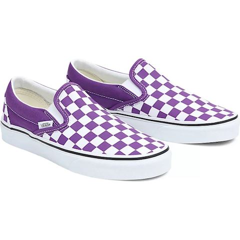 VANS Classic Slip-on Shoes (color Theory Checkerboard Tillandsia Purple ...