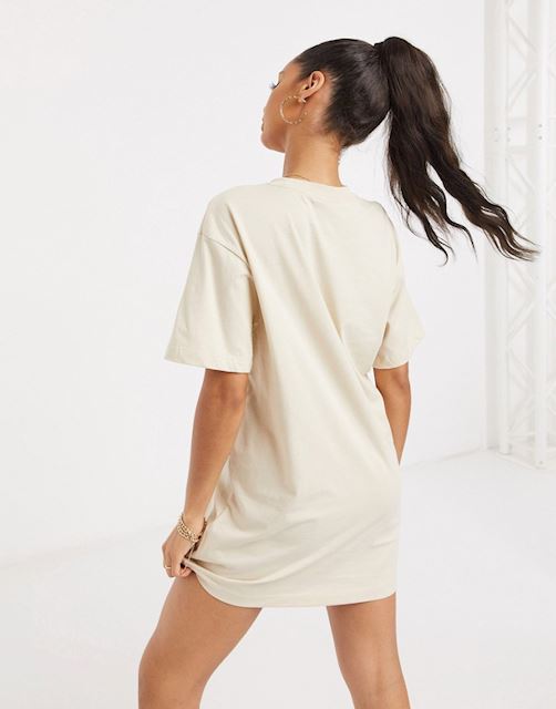 Nike mini swoosh oversized t-shirt dress in oatmeal-Beige | CJ2242-140 | FOOTY.COM
