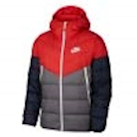 nike down filled hooded jacket in red