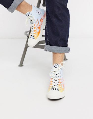 flame print converse