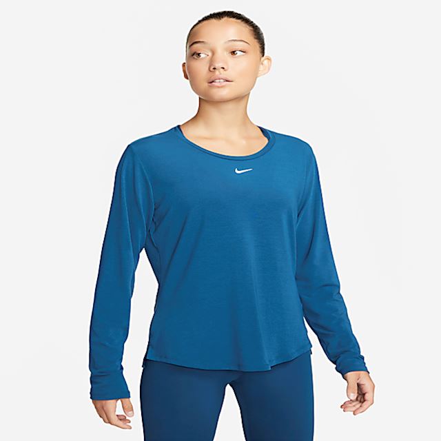 Nike Dri-FIT UV One Luxe Women's Standard Fit Long-Sleeve Top - Blue ...
