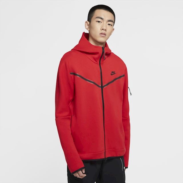 Nike Men's Sportswear Tech Fleece Orange Full-Zip Hoodie ...