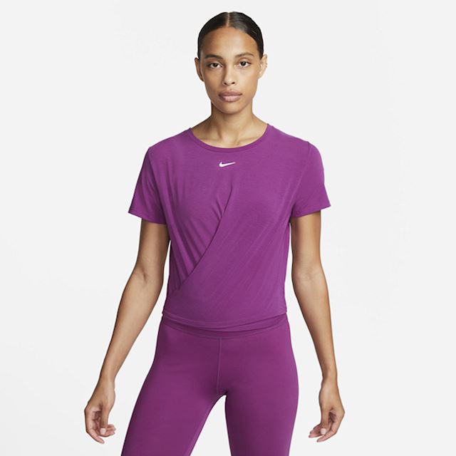 Nike Dri-FIT One Luxe Women's Twist Cropped Short-Sleeve Top - Purple ...
