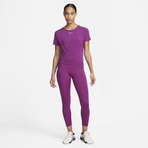 Nike Dri-FIT One Luxe Women's Twist Cropped Short-Sleeve Top - Purple ...