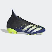 gold laceless football boots