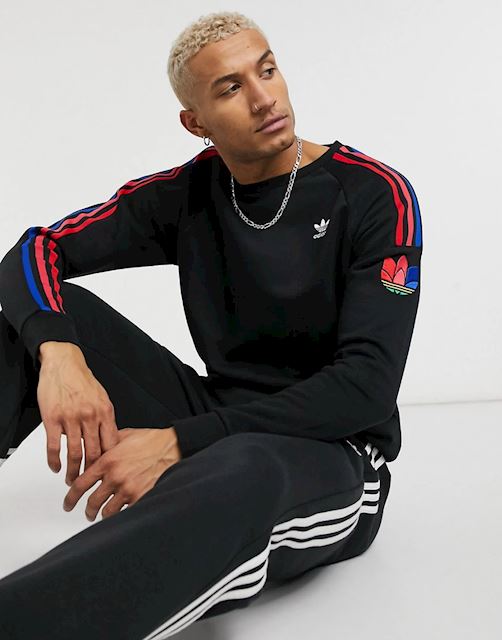 adidas originals trefoil poly crew sweatshirt women's