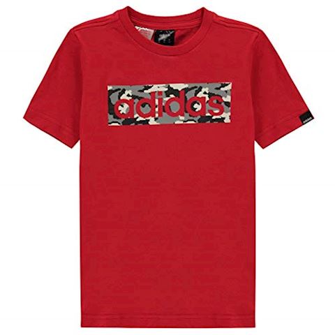 adidas Camo Linear T Shirt Junior - Red | FM5893 | FOOTY.COM