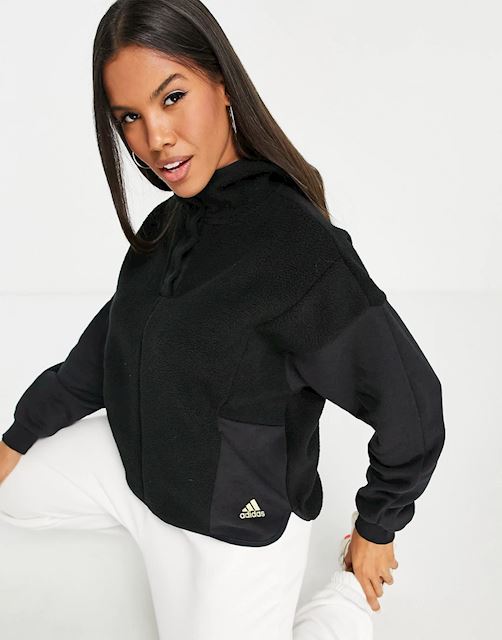 adidas Beat The Cold hoodie in blush pink-Black | GT0147 | FOOTY.COM