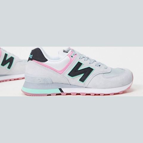 New Balance 574 Grey/ Pink | WL574SAT | FOOTY.COM
