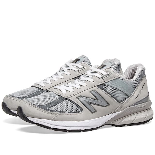New Balance Made in US 990v5 with Nubuck Shoes - Light Grey | M990IG5 | FOOTY.COM