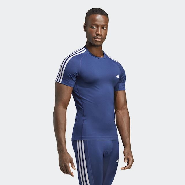 adidas Techfit 3-Stripes Training T-Shirt | IC2166 | FOOTY.COM