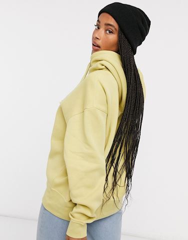 nike mini swoosh oversized hoodie in olive green