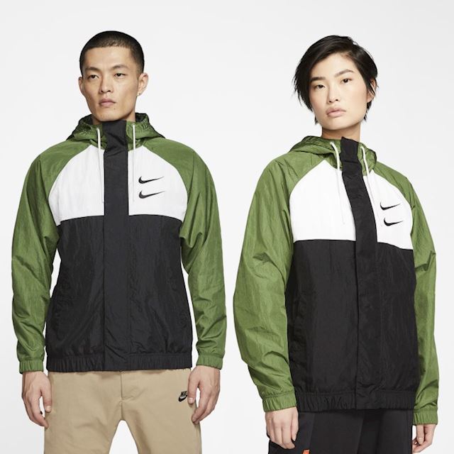 Nike Sportswear Swoosh Woven Hooded Jacket - Black | CJ4888-010 | FOOTY.COM