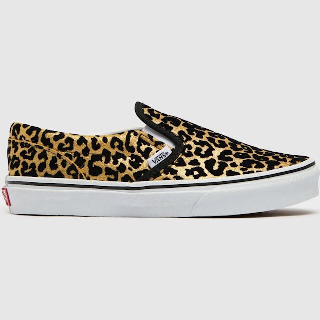 VANS Youth Flocked Leopard Classic Slip-on Shoes (8-14 Years) ((flocked ...