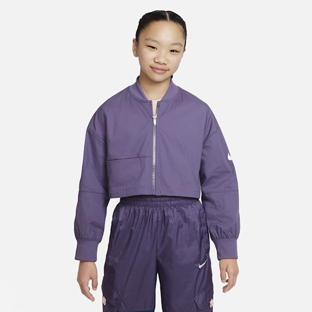 Nike Sportswear Older Kids' (Girls') Woven Bomber Jacket - Purple ...