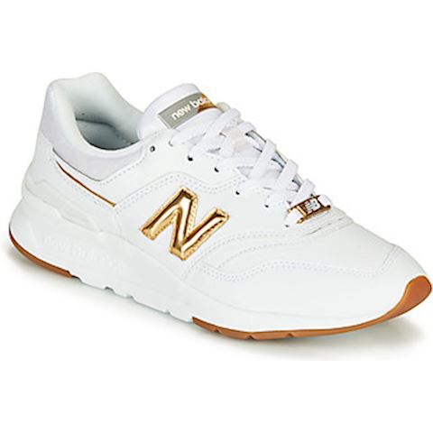 White and gold new balance shoes clearance