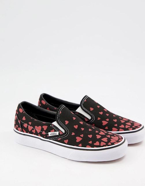 VANS Valentines Hearts Classic Slipon Shoes ((valentines Hearts) Black