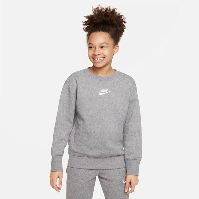Nike Sportswear Club Fleece Older Kids' (Girls') Crew Sweatshirt - Grey ...