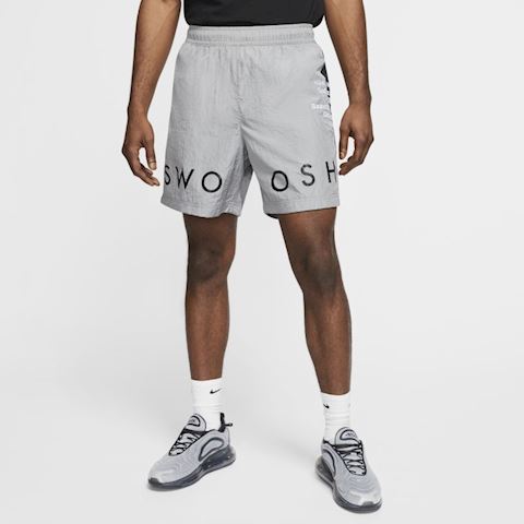 grey swoosh shorts