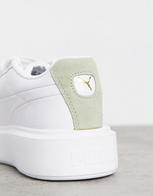 puma oslo femme trainers with in white and tan
