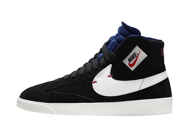 women's blazer mid rebel black/summit white-deep royal blue
