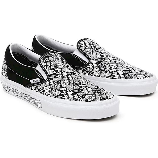 VANS Classic Slipon Shoes (graffiti Black/white) Women White