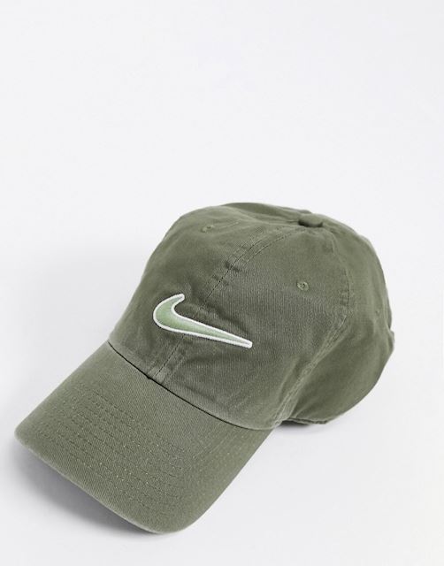 Nike embroidered swoosh cap in khaki-Green | 943091-222 | FOOTY.COM