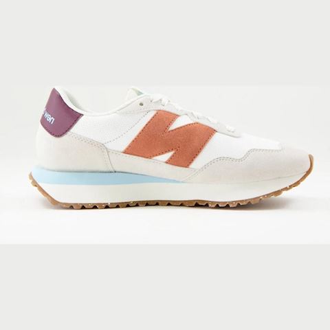 new balance 237 trainers in off white and burgundy